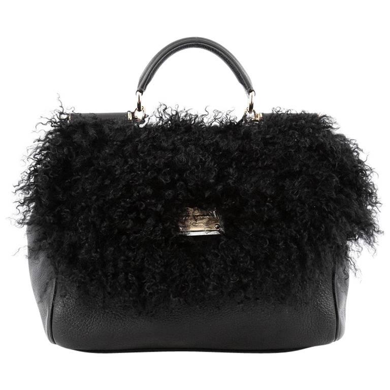 Dolce & Gabbana Miss Sicily Handbag Shearling Large