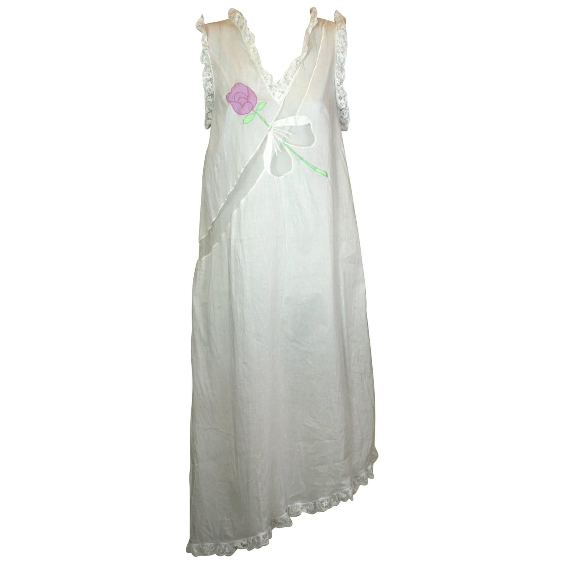 1920's Filet Lace and Chiffon Dress For Sale at 1stDibs