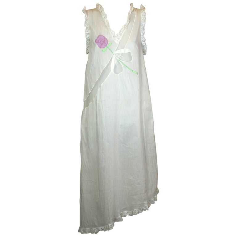 cotton lingerie dress 100% Cotton Jane Austen White and Print Cotton Baby Doll Nightgown Bridal  Lingerie Wedding Sleepwear Cotton Sleepwear Honeymoon Lingerie