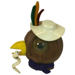 Vintage Charming Art Deco Cartoon Bird Brooch