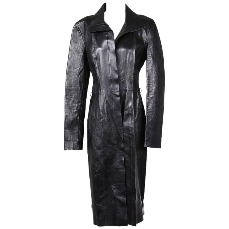 Gucci Black Leather Coat at 1stDibs | gucci leather coat