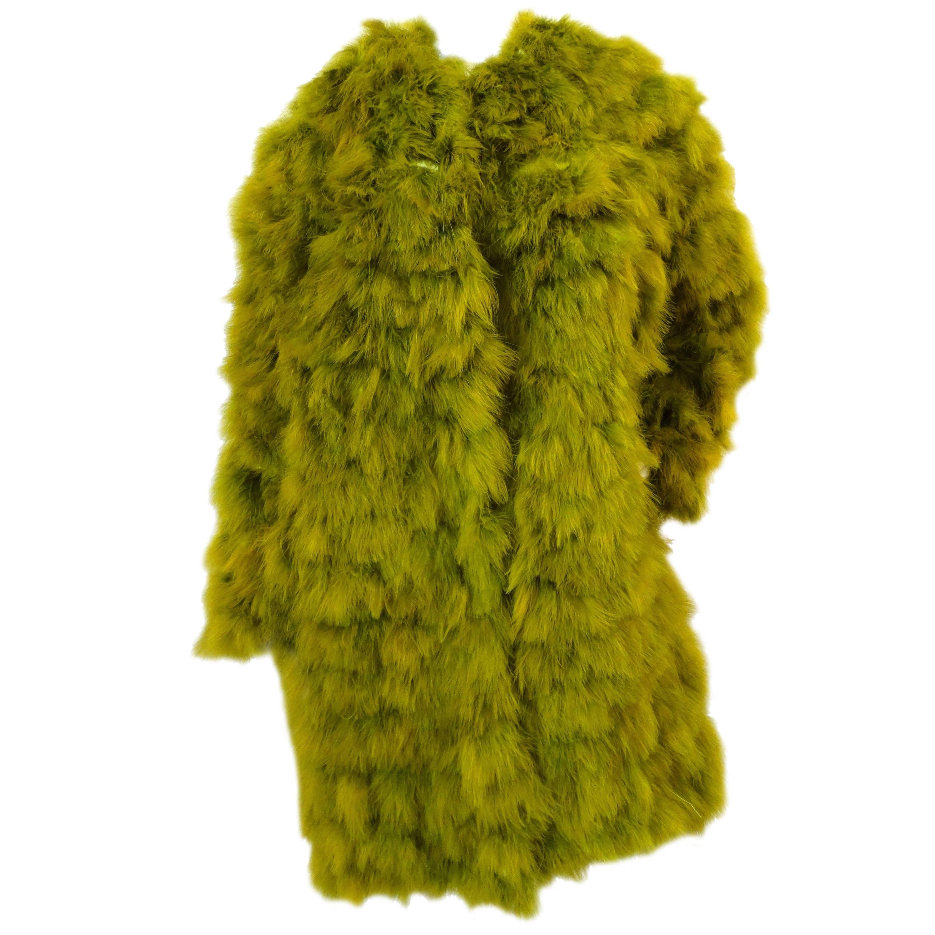 2006 Lanvin Ready-to-Wear Feathered Coat