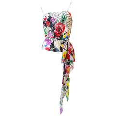 1990s Sonia Rykiel Silk Floral Wrap Top