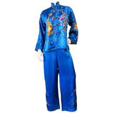 1940s Yang & Yin Embroidered Silk Pajama Set