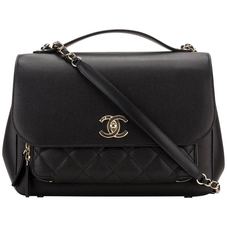Chanel Black Business Affinity Caviar Classic Flap Bag For Sale at 1stDibs