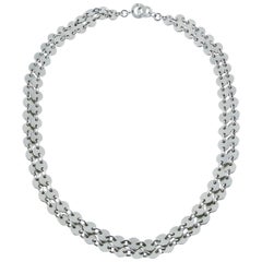 Hermès Vintage Sterling Silver Double Strand Confettis Necklace 
