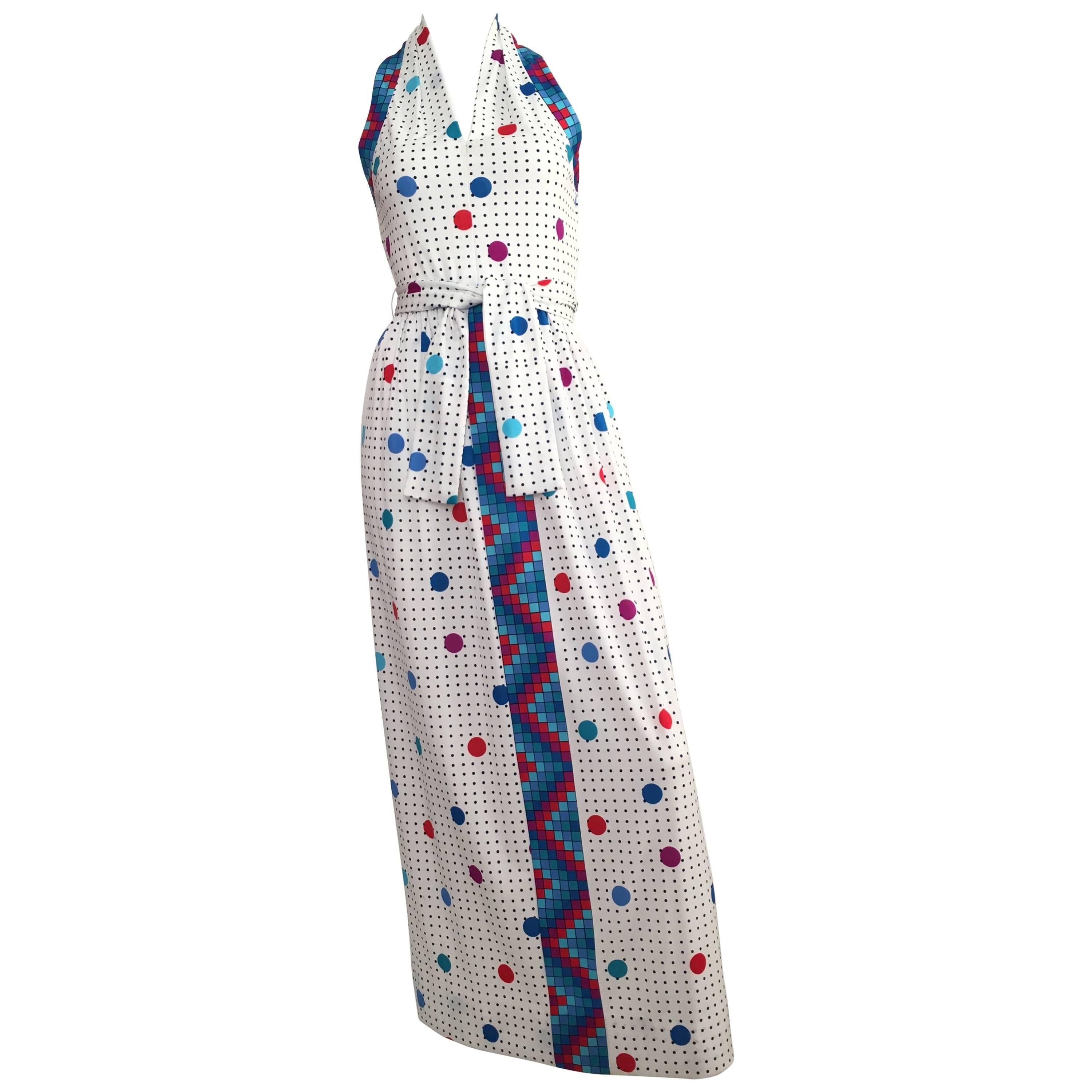 Anne Fogarty Pop Art Maxi Dress Size 4. For Sale