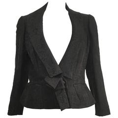 Christian Lacroix 1990s Black Silk Brocade Jacket Size 10. 4