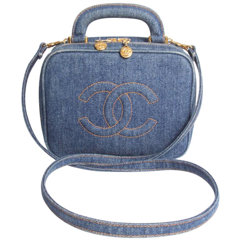 Vintage chanel denim bag hot sale