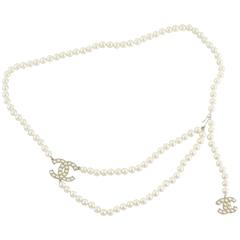 Chanel Pearl Necklace and Belt with CC Charms - 2014