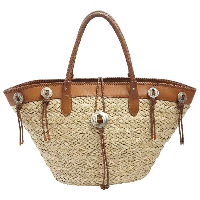 ralph lauren straw tote bag