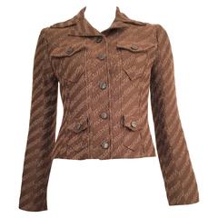 Christian Lacroix Cropped Brown Jacket Size 4.