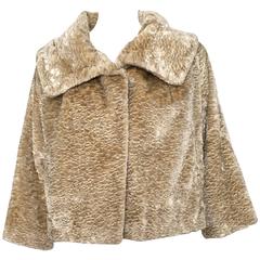Bill Blass 1980s Faux Fur Jacket With Pockets Size 8. 2