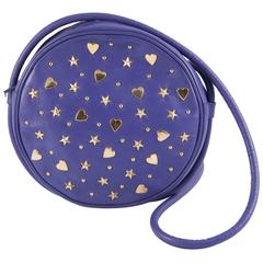 Gorgeous Saint Laurent Purple Leather Shoulder Bag 3
