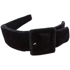 Rare 1960's Hubert de Givenchy Black Velvet Head Band 2