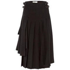 Tao Comme Des Garçons Black Asymmetric Pleated Skirt