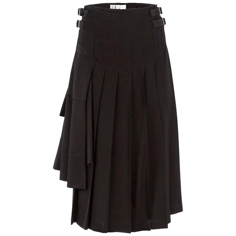 Tao Comme Des Garçons Black Asymmetric Pleated Skirt at 1stDibs | comme ...