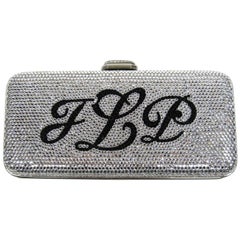 Judith Leiber Black JLP Black Silver Minaudiere Clutch Double sided $2625. New