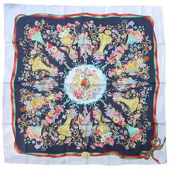 Vintage Gucci Majestic Floral Silk Scarf Never Worn 1990s New Old Stock 5