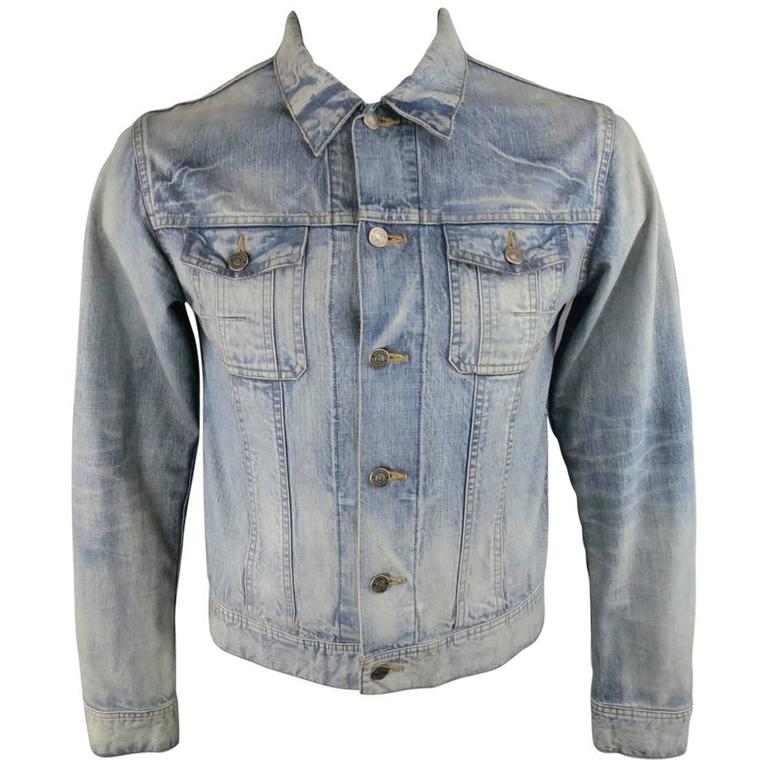 Men''s DIOR HOMME 42 Blue Acid Washed Shrunken Denim Trucker Jacket at  1stDibs | dior acid wash jacket, dior denim jacket, dior denim men