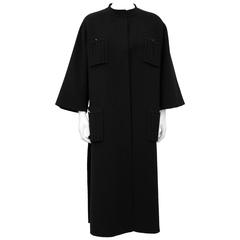 1970's Black Unlined Felted Wool Coat 5