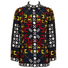 1980s Lanvin Multicolor Graphic Print Jacket 9