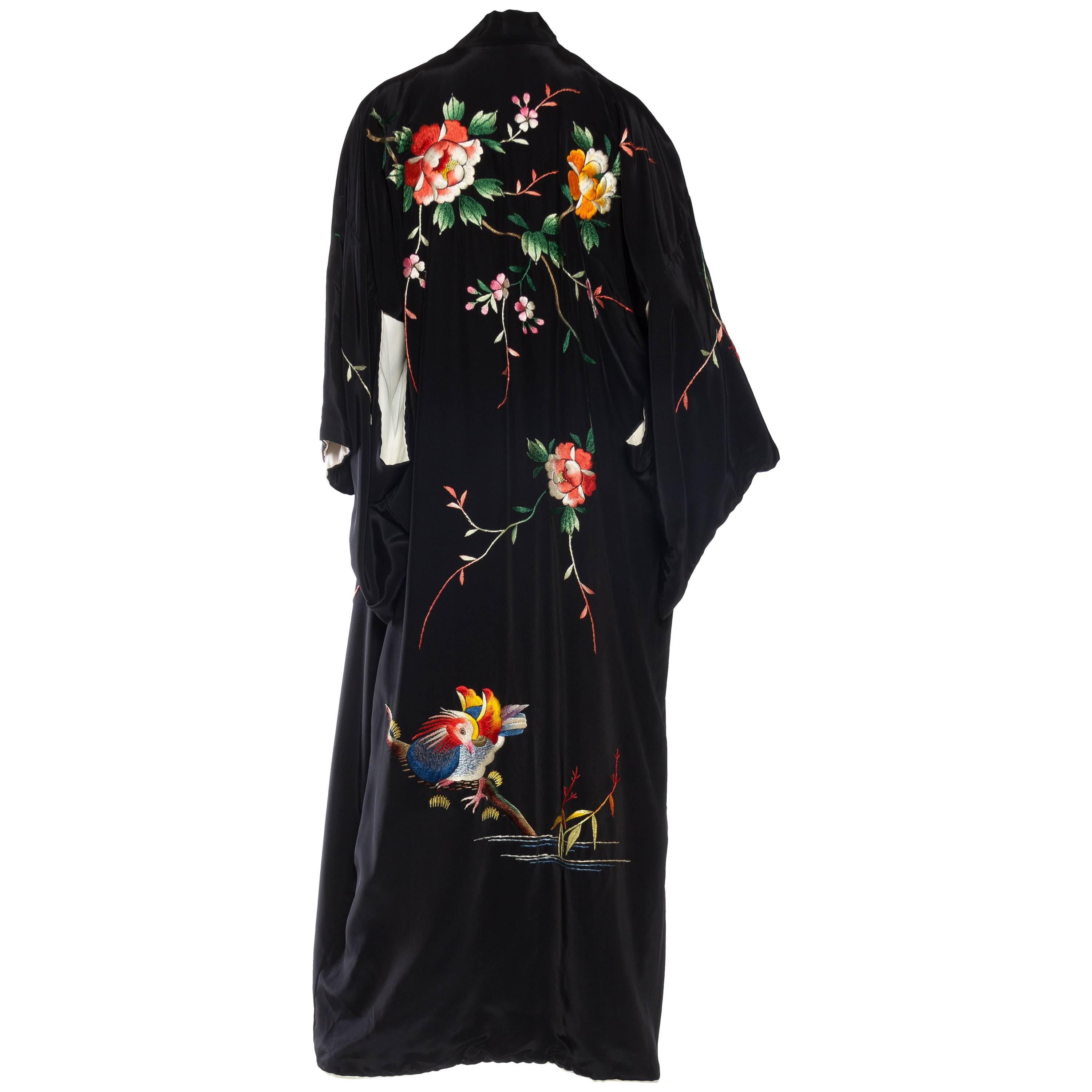 1940s Hand Embroidered Japanese Kimono