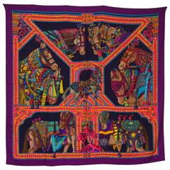 Hermes La Danse du Cheval Marwari Cashmere & Silk Shawl