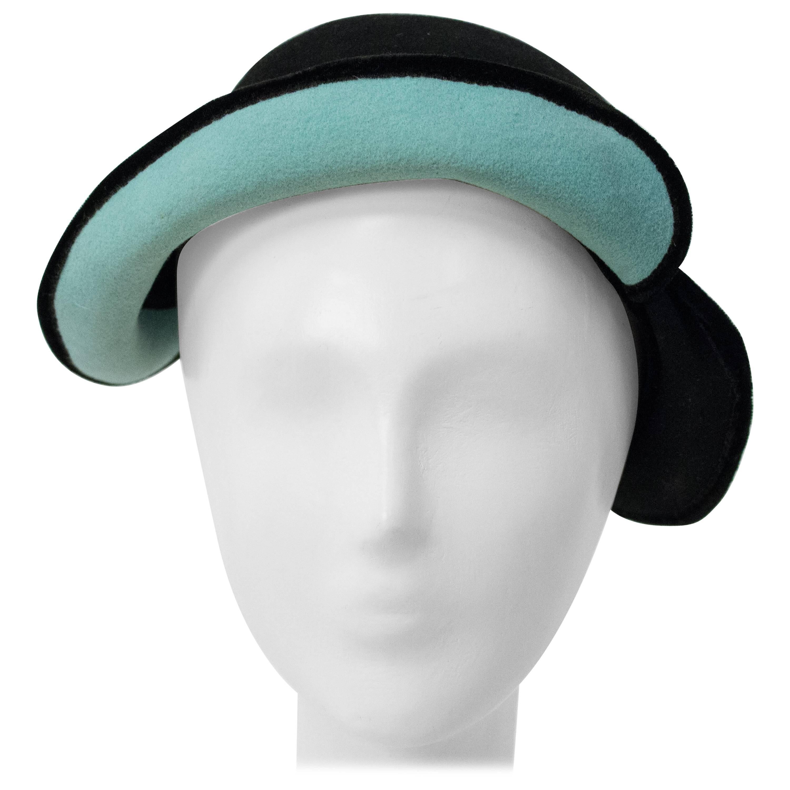 40s Felt Hat with Teal 