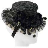 Cappello di paglia nero anni '40