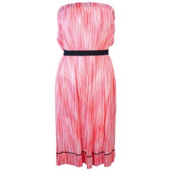 Vintage MISSONI White Orange and Pink Knit Strapless Dress Size 4 6