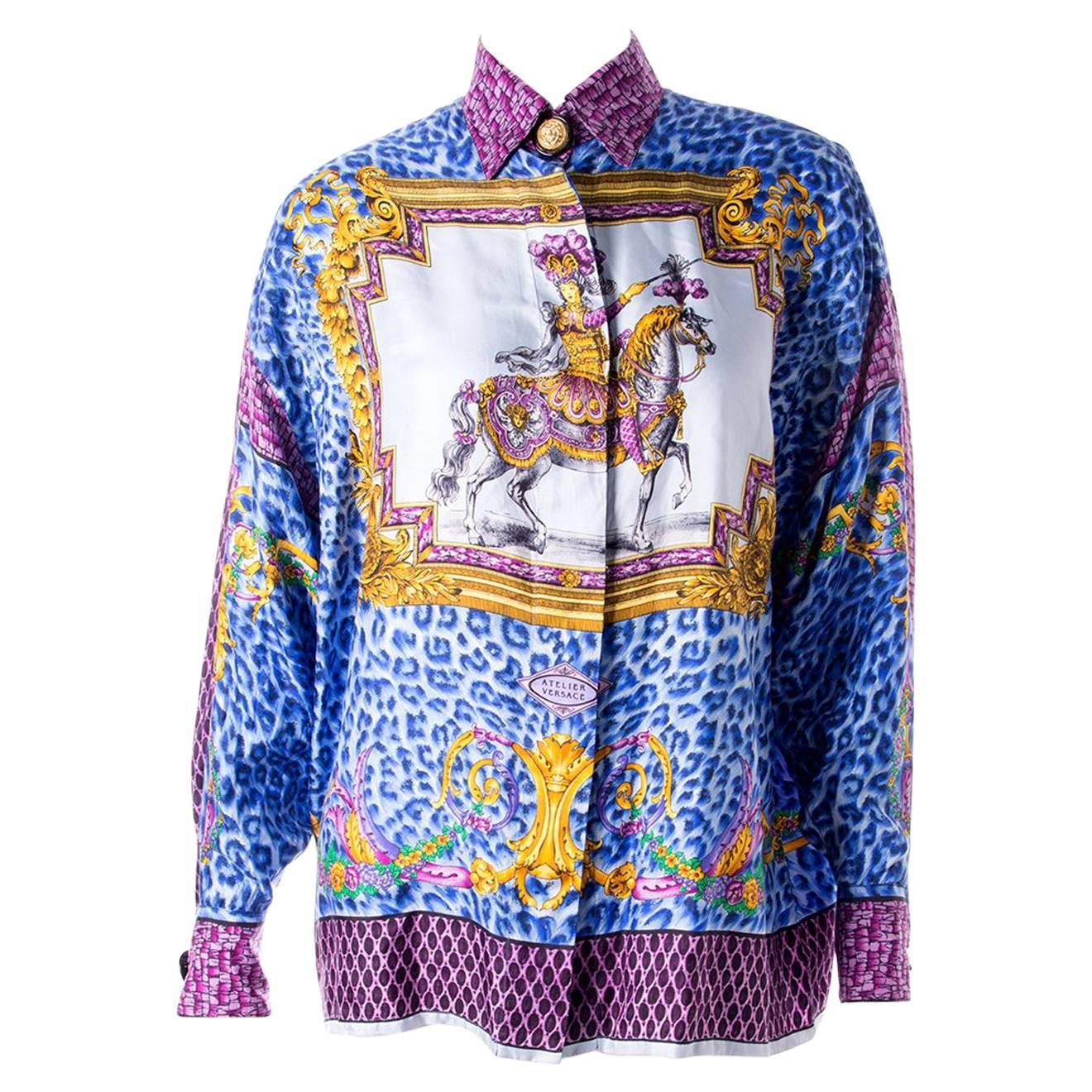 Gianni Versace Silk Rococo Shirt For Sale