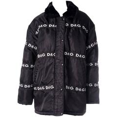 Vintage Dolce and Gabanna D&G 90s Logo Puffer Jacket