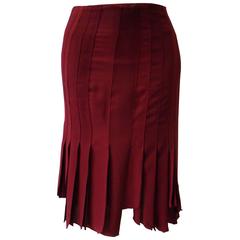 Gianni Versace Couture Assymetrical Pleated Silk Skirt