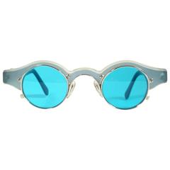 New Vintage Matsuda 10605 Turquoise & Silver 1990's Made in Japan Sunglasses
