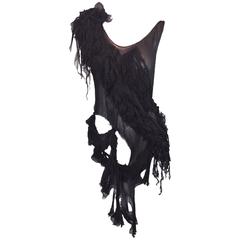 S/S 2003 Alexander McQueen Irere Shipwreck Black Sheer Silk Top 40 1