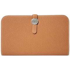 Hermes Wallet "Dogon duo" Veau Leather Gold Color PHW