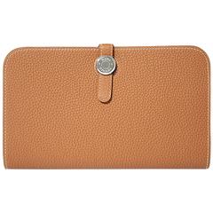 Hermes Wallet "Dogon duo" Veau Leather Gold Color PHW