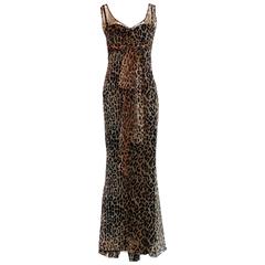 Stunning Dolce & Gabbana Corset Leopard Cheetah Print Silk Gown