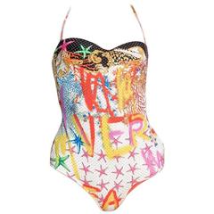  Versace Studded Starfish and Coral Print swimsuit