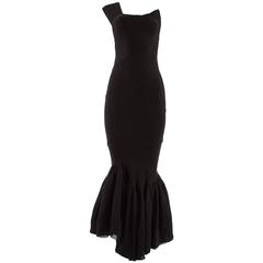 Comme des Garcons Spring-Summer 1986 black bias cut evening dress 5