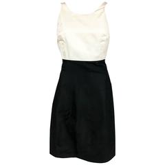 Used 2006 Chanel Black and White Silk Cocktail Dress