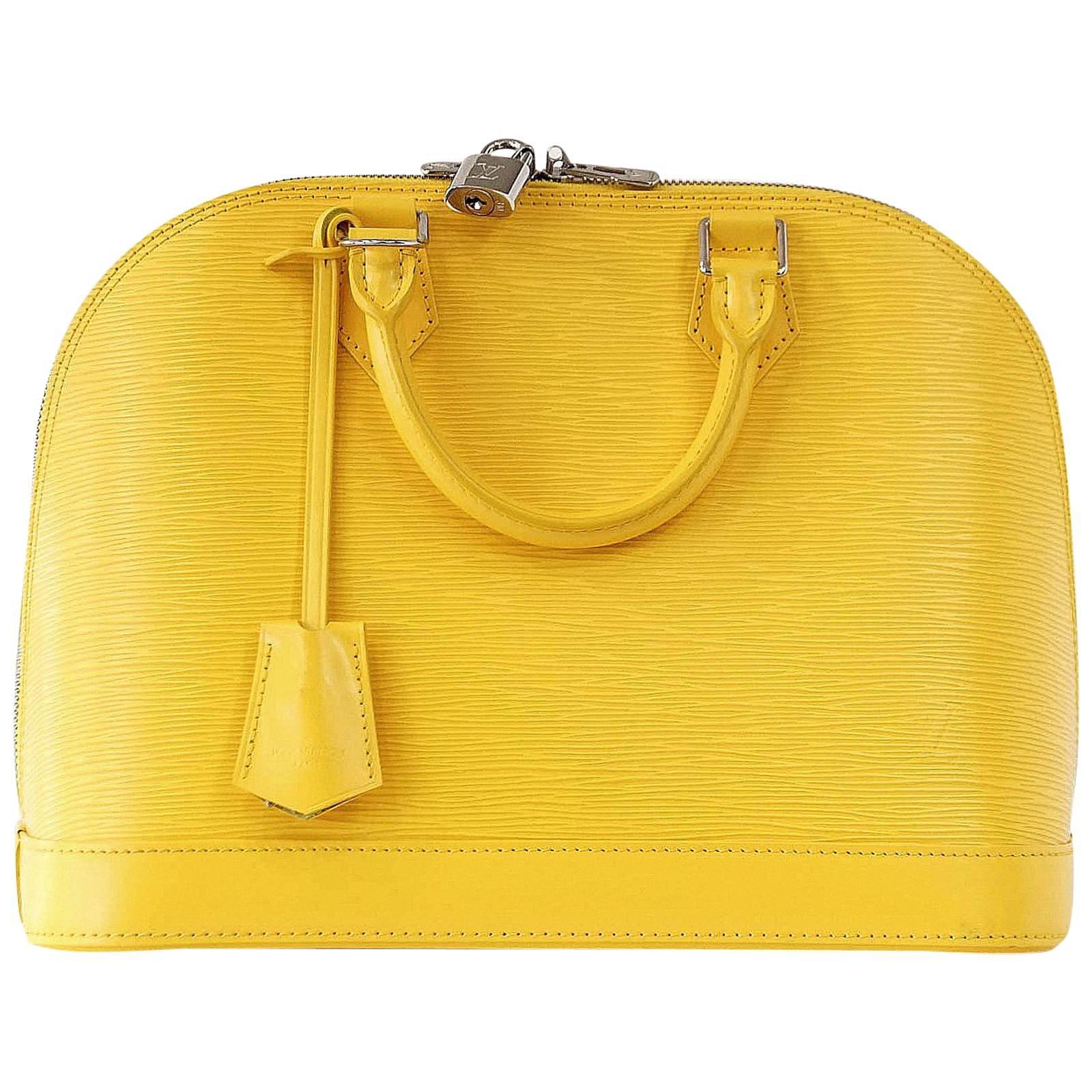 LOUIS VUITTON Bag Alma PM Citron Yellow Epi Leather 