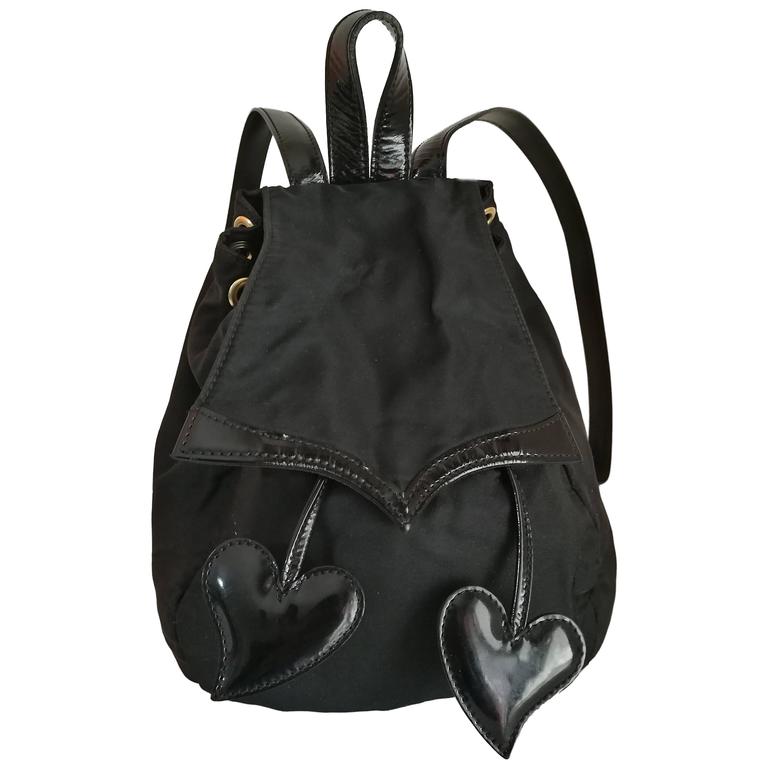 Christian Lacroix Black Hearts Backpack For Sale at 1stdibs