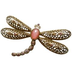 Exquisite Massive Crystal Dragonfly Brooch 10