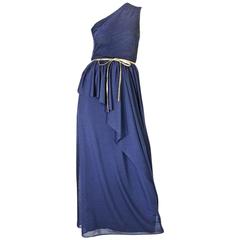 Museum Held 1973 Givenchy Haute Couture Dress & Caped Shawl 5