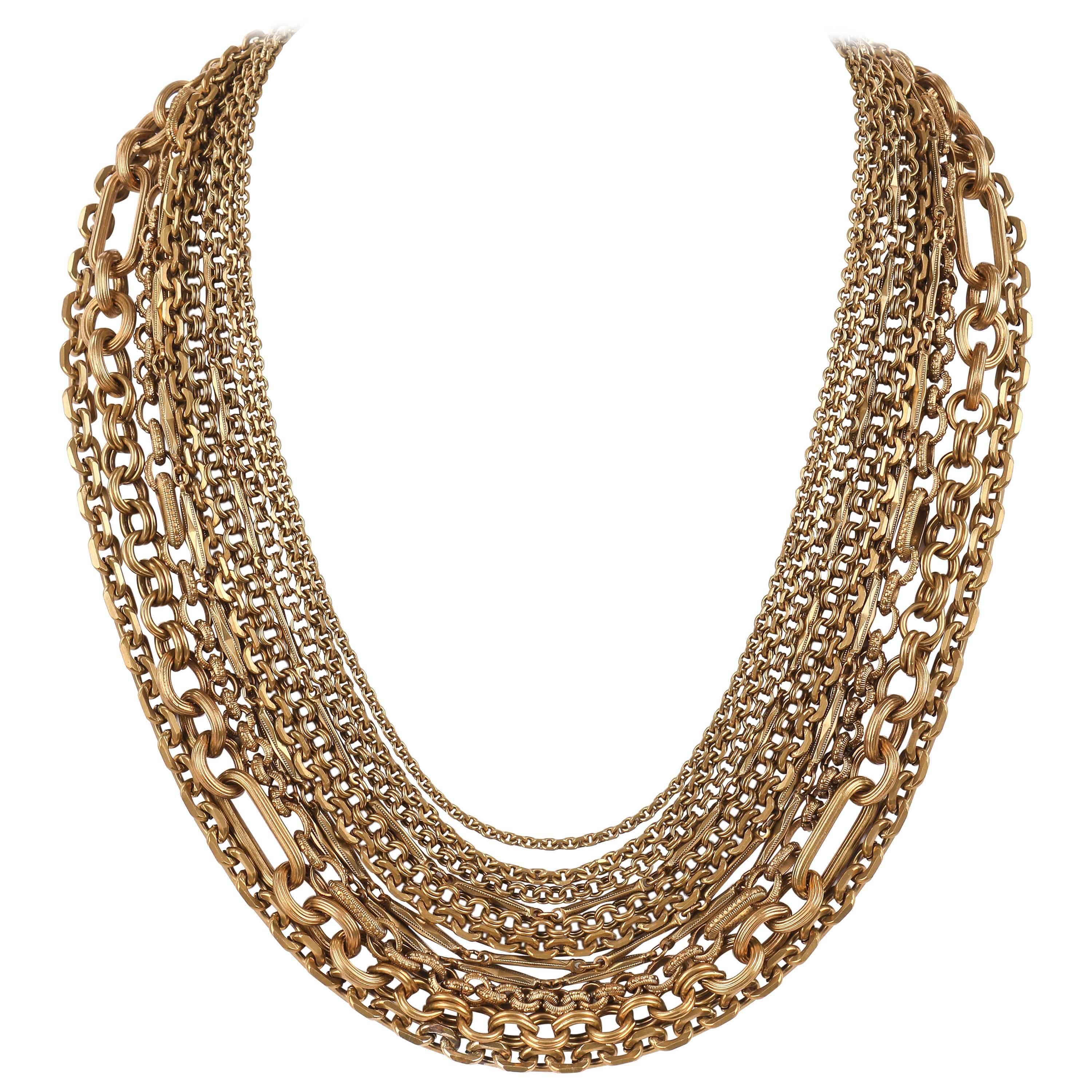 STEPHEN DWECK Bronze Multistrand Chain Necklace