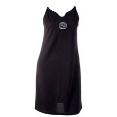 Gucci 90s Embroidered Logo Minimal Dress