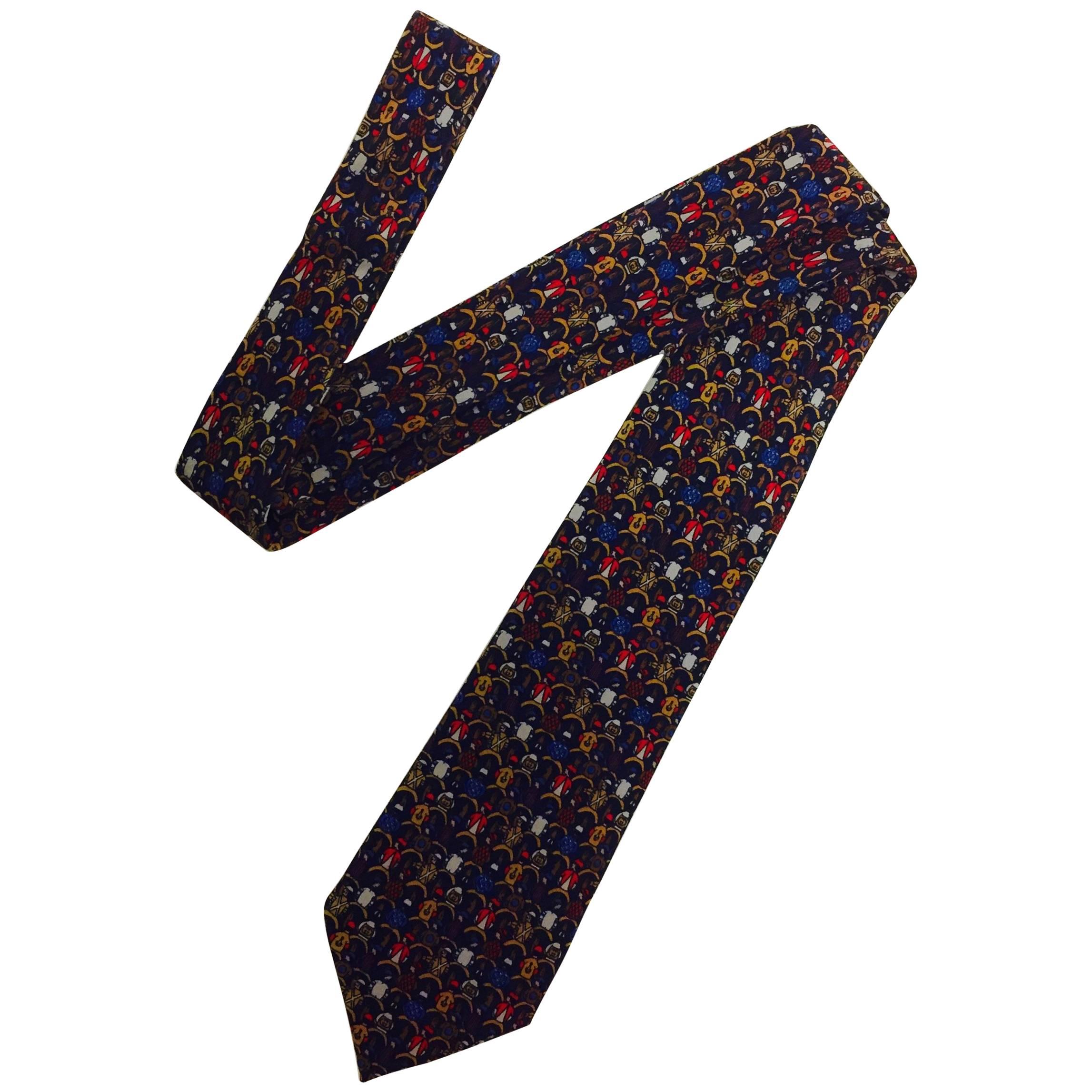 Men's Gucci Tie Perfect for the Triple Crown! Jockeys Jostling for Position!