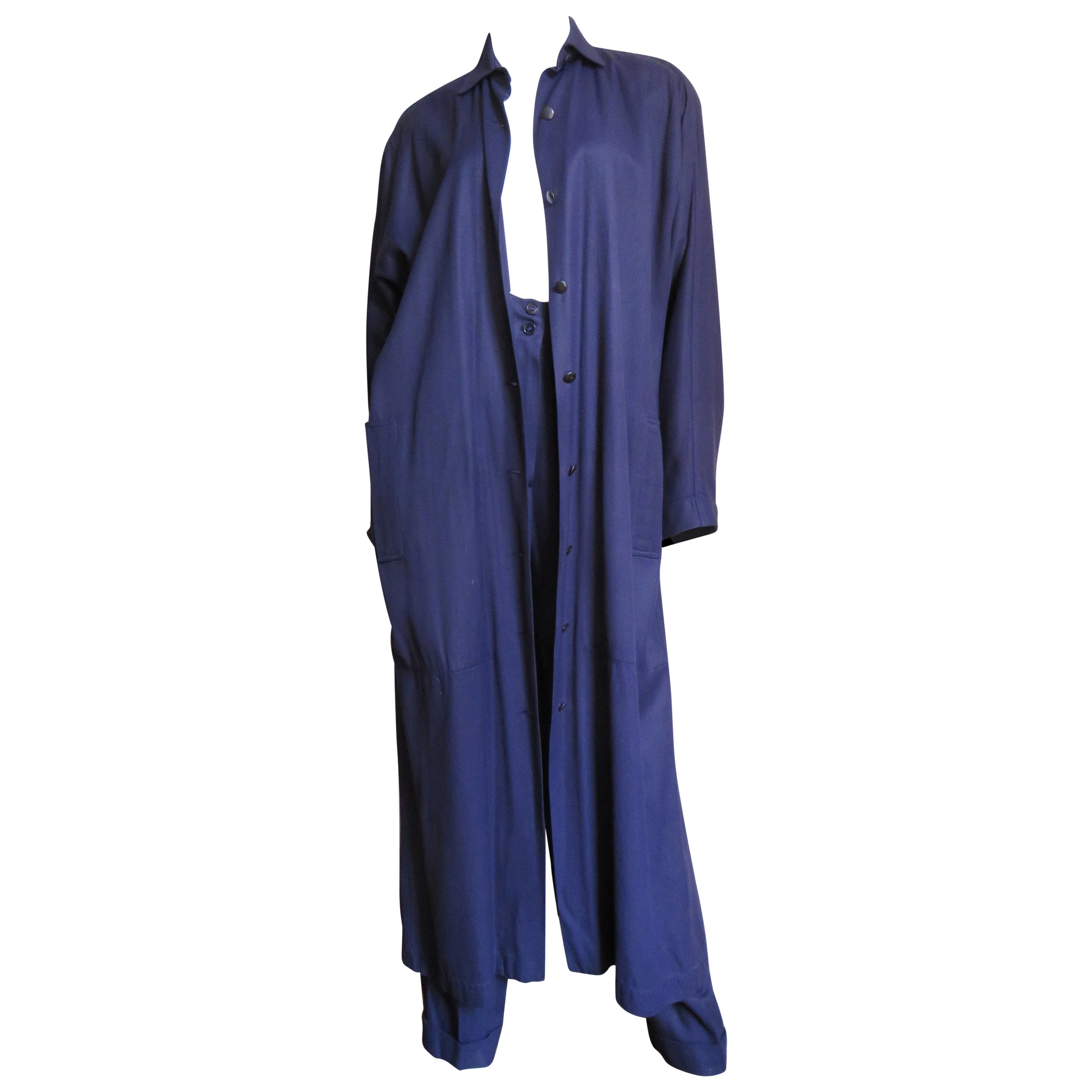 Alaia Purple Coat and Pant Suit 1990s For Sale